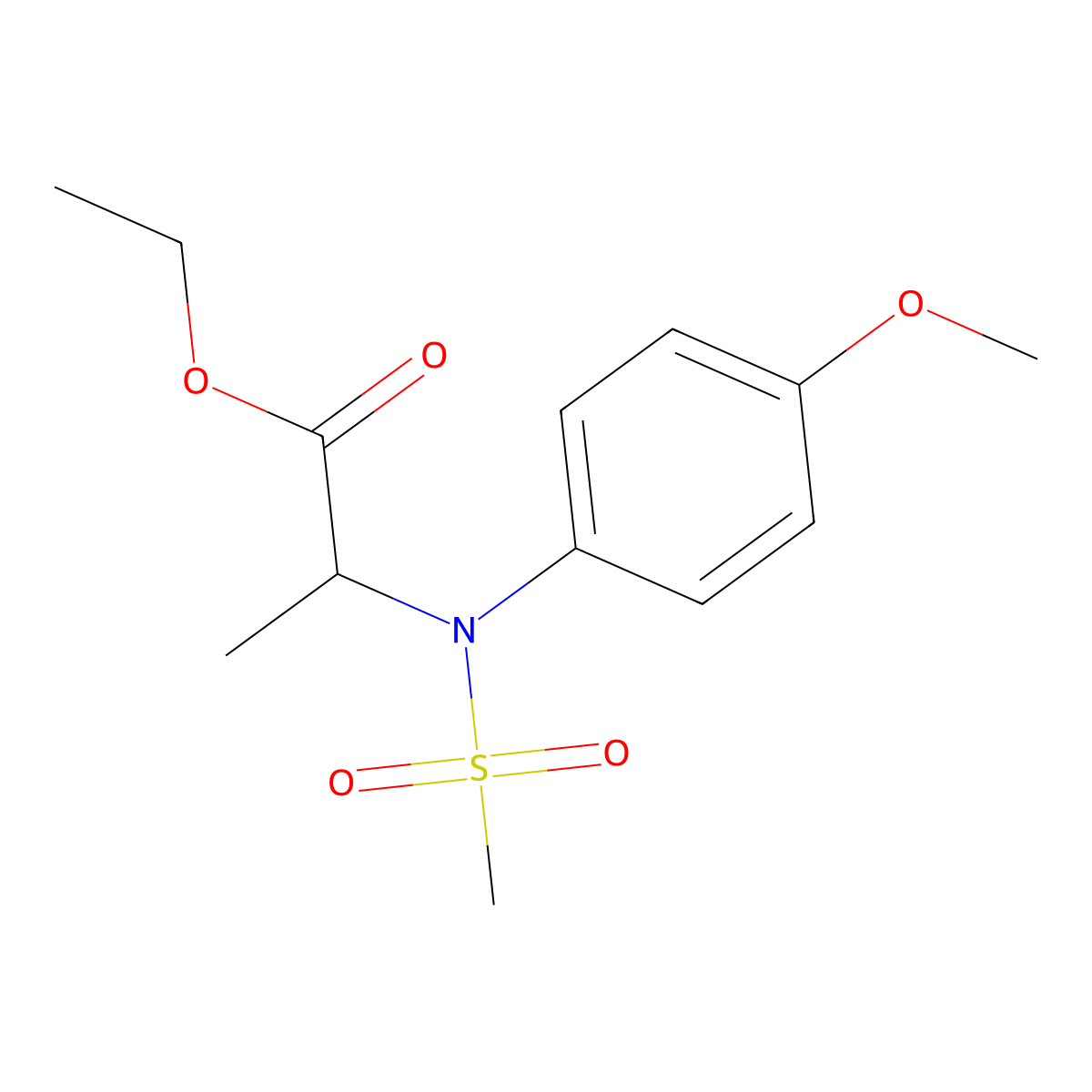 ethyl 2-(4-methoxy-N-methylsulfonylanilino)propanoate molecular structure, CAS 497860-54-5