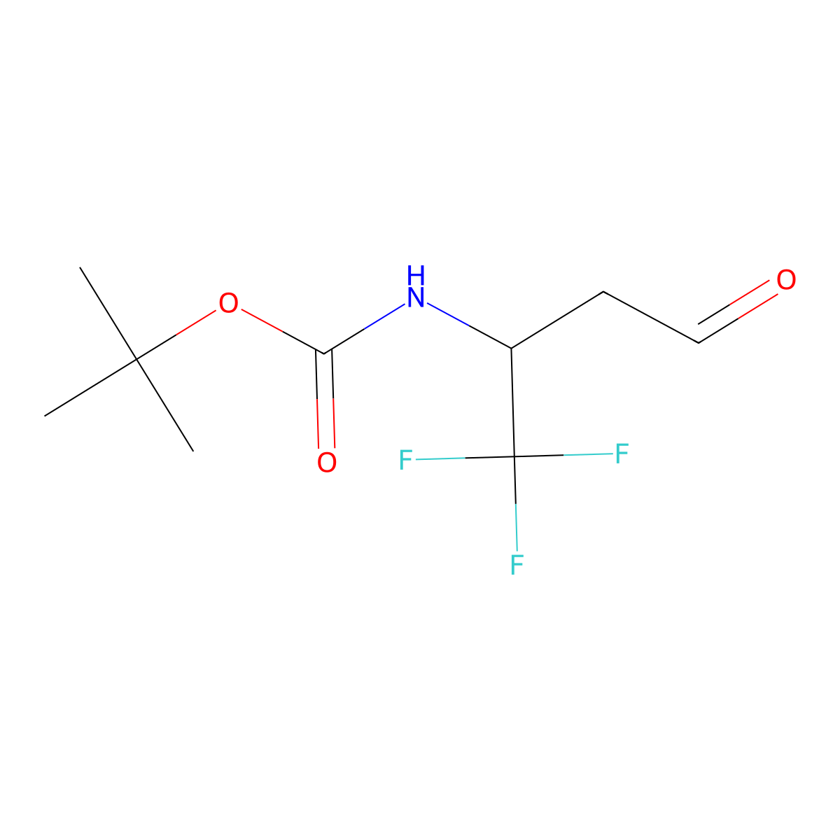tert-butyl N-(1,1,1-trifluoro-4-oxobutan-2-yl)carbamate molecular structure, CAS 497861-79-7