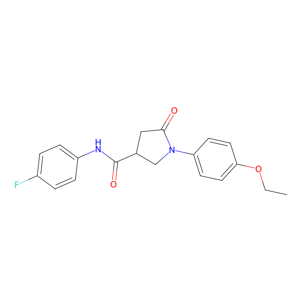 1-(4-ethoxyphenyl)-N-(4-fluorophenyl)-5-oxopyrrolidine-3-carboxamide molecular structure, CAS 497864-52-5