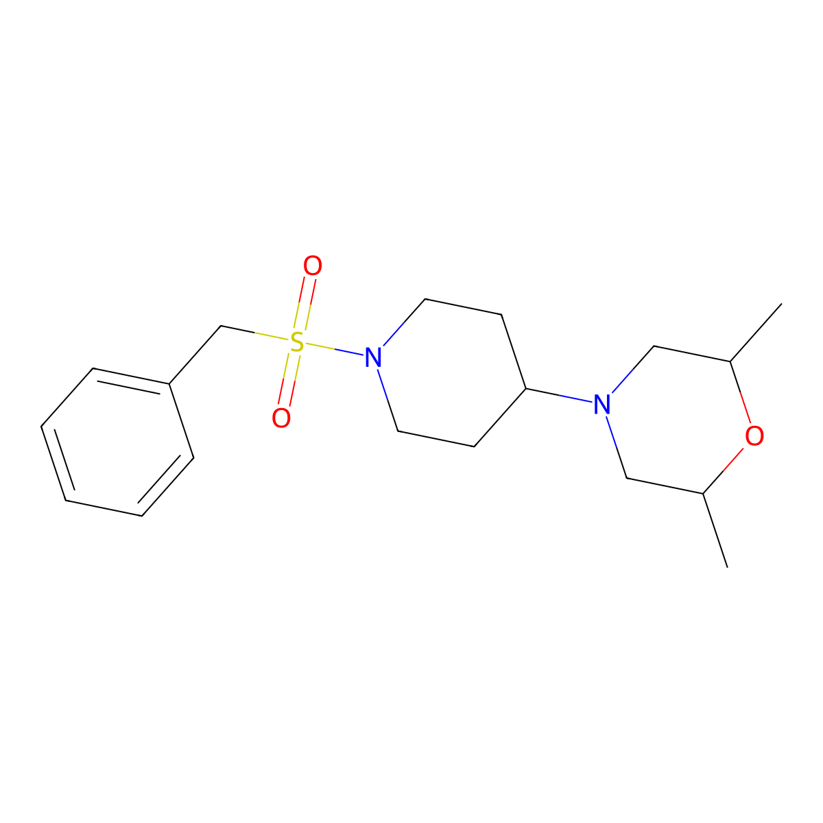 4-(1-Benzylsulfonylpiperidin-4-yl)-2,6-dimethylmorpholine molecular structure, CAS 497865-89-1