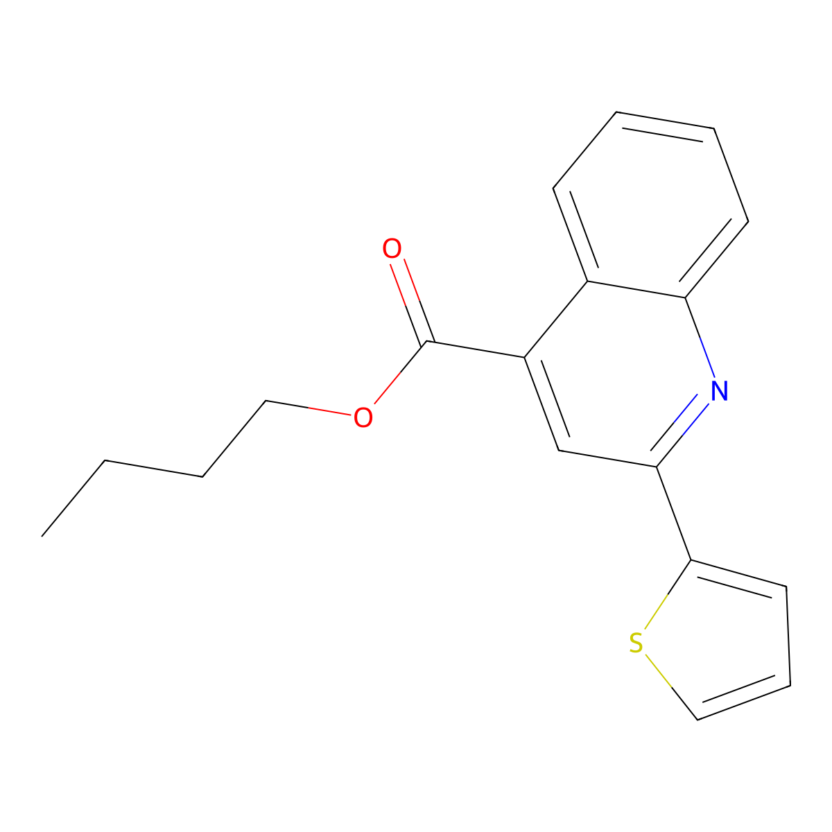Butyl 2-thiophen-2-ylquinoline-4-carboxylate molecular structure, CAS 497867-09-1