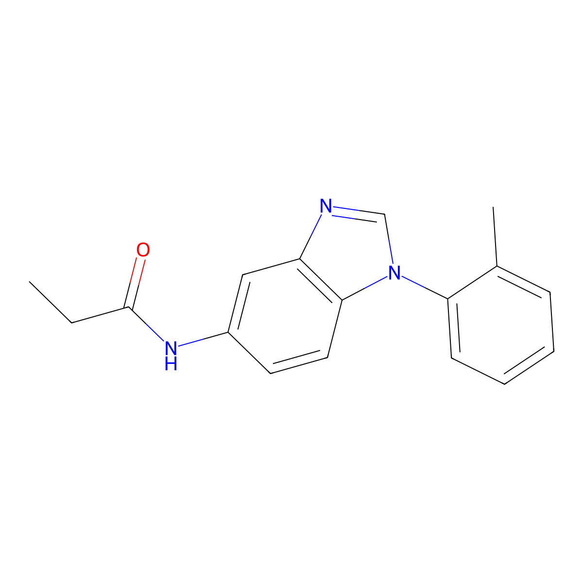 N-[1-(2-methylphenyl)benzimidazol-5-yl]propanamide molecular structure, CAS 497867-10-4