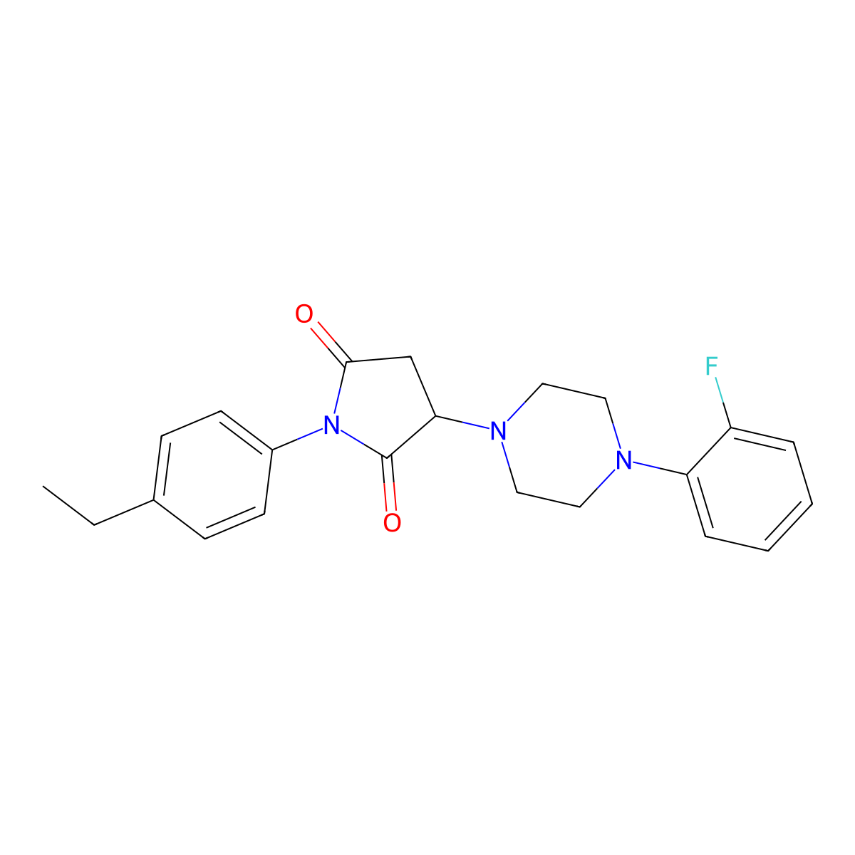 1-(4-Ethylphenyl)-3-[4-(2-fluorophenyl)piperazin-1-yl]pyrrolidine-2,5-dione molecular structure, CAS 497867-17-1