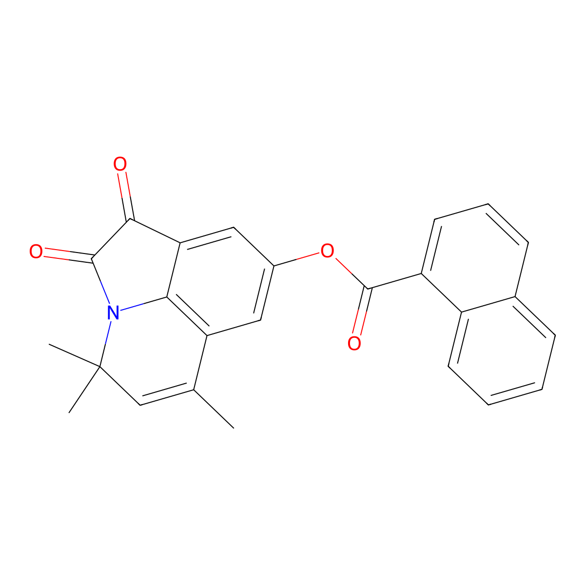 4,4,6-trimethyl-1,2-dioxo-1,2-dihydro-4H-pyrrolo[3,2,1-ij]quinolin-8-yl naphthalene-1-carboxylate molecular structure, CAS 497867-55-7
