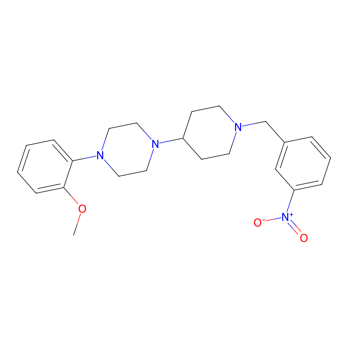 1-(2-Methoxyphenyl)-4-[1-[(3-nitrophenyl)methyl]piperidin-4-yl]piperazine molecular structure, CAS 497867-77-3