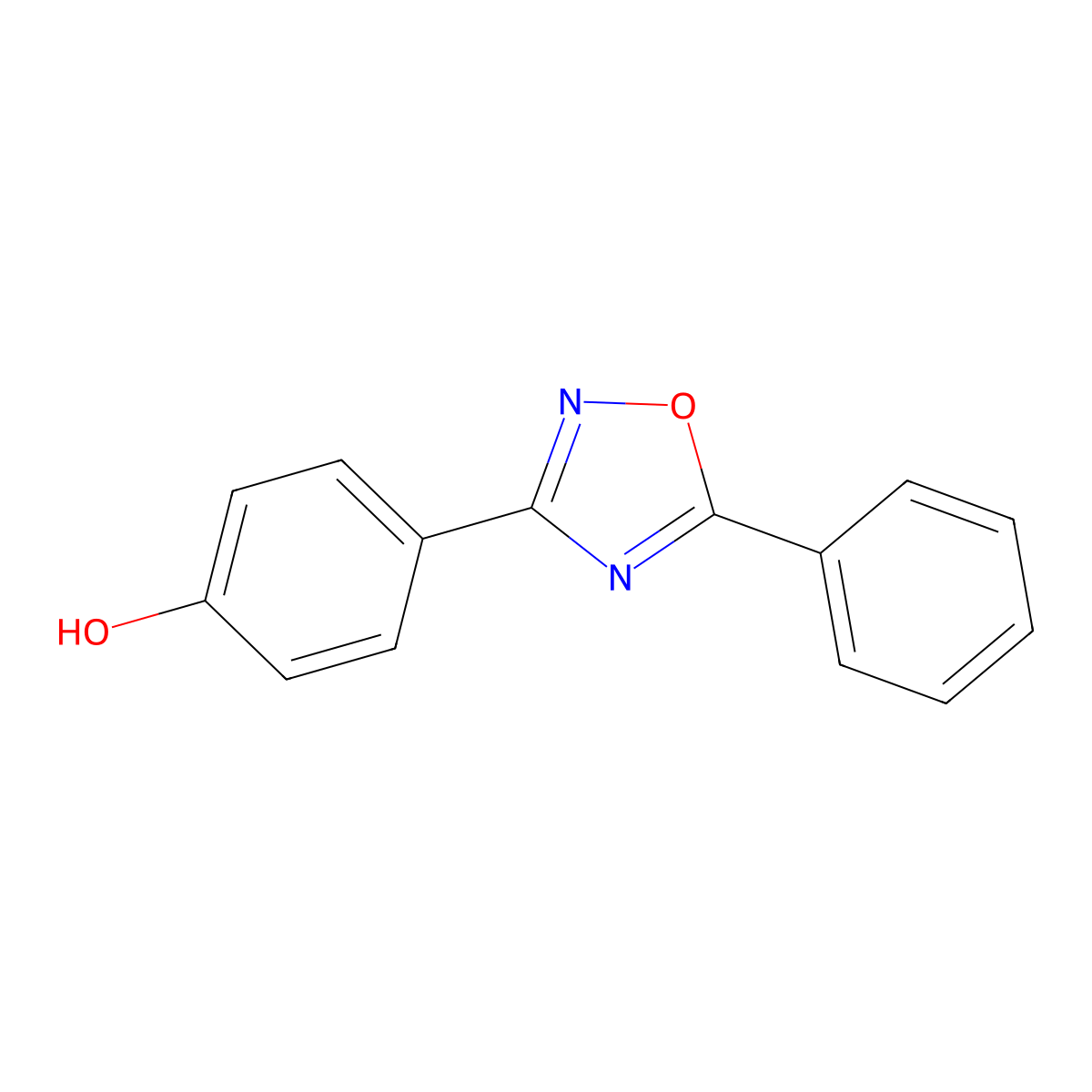 Phenol, 4-(5-phenyl-1,2,4-oxadiazol-3-yl)- molecular structure, CAS 49787-03-3