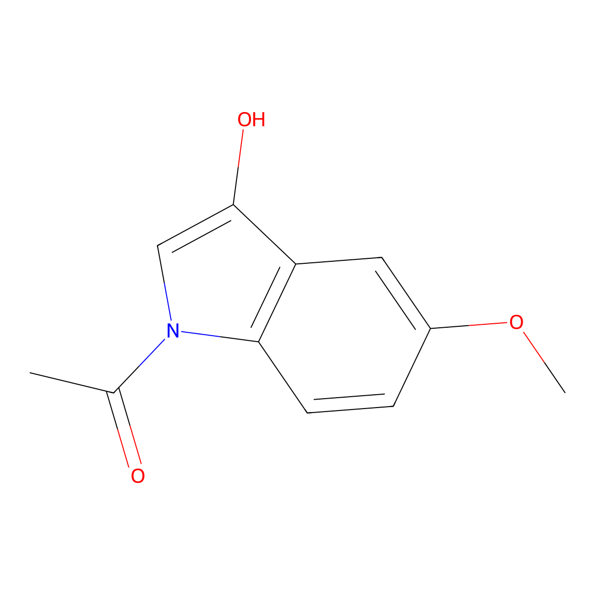 1-(3-Hydroxy-5-methoxy-1H-indol-1-yl)ethan-1-one molecular structure, CAS 49787-37-3