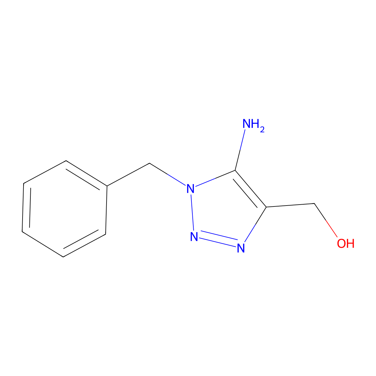 (5-amino-1-benzyl-1H-1,2,3-triazol-4-yl)methanol molecular structure, CAS 49789-99-3