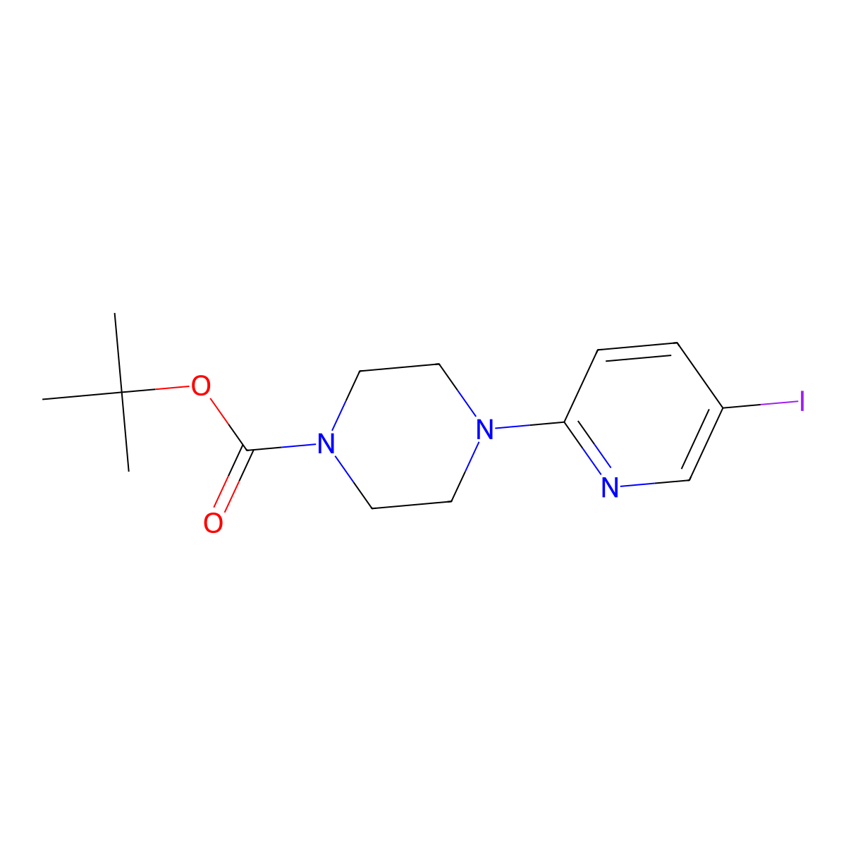 tert-Butyl 4-(5-iodopyridin-2-yl)piperazine-1-carboxylate molecular structure, CAS 497915-42-1