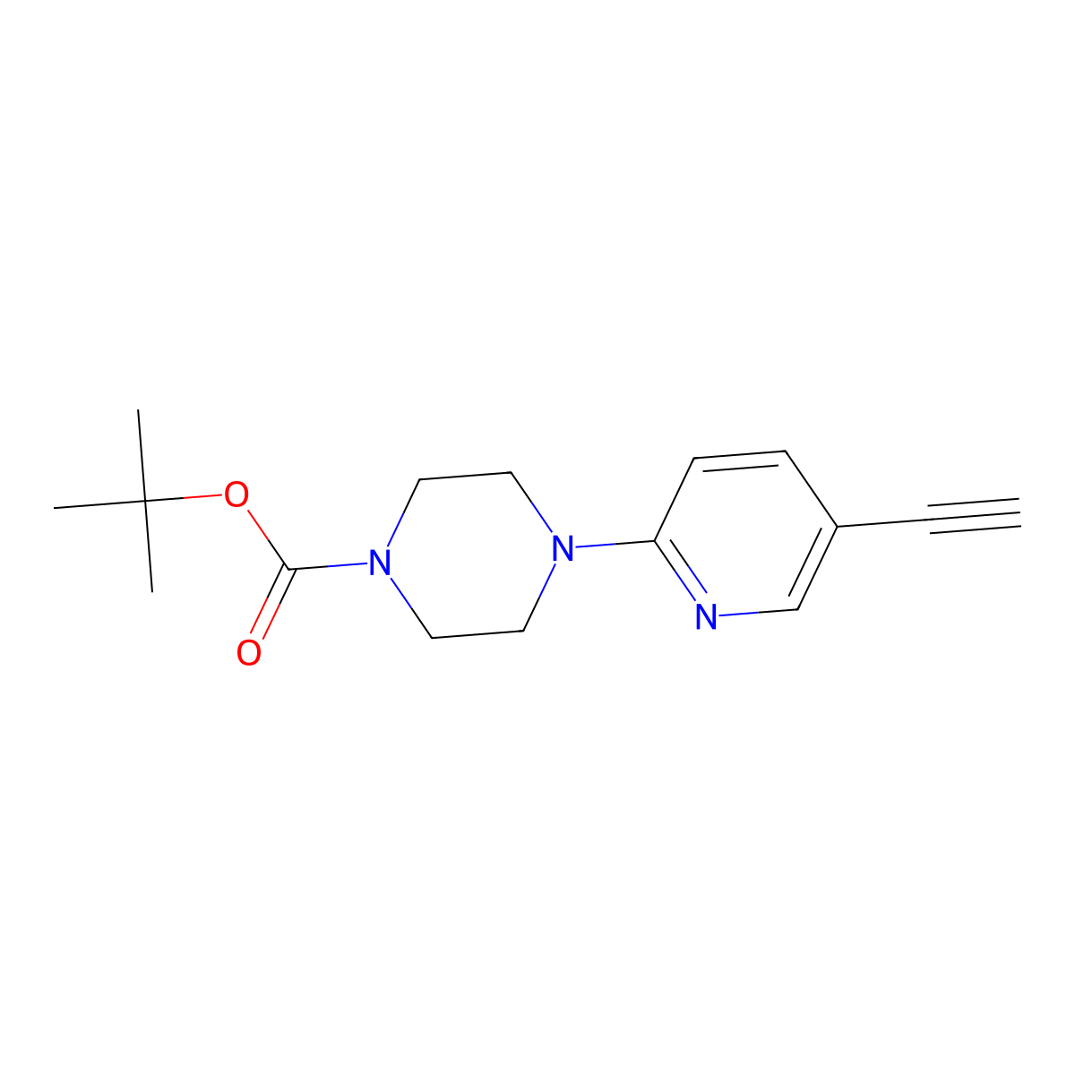 Tert-butyl 4-(5-ethynylpyridin-2-yl)piperazine-1-carboxylate molecular structure, CAS 497915-48-7