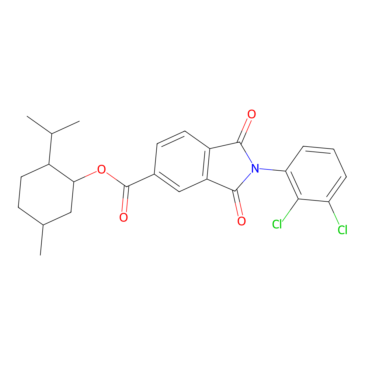 2-Isopropyl-5-methylcyclohexyl 2-(2,3-dichlorophenyl)-1,3-dioxo-5-isoindolinecarboxylate molecular structure, CAS 497916-45-7