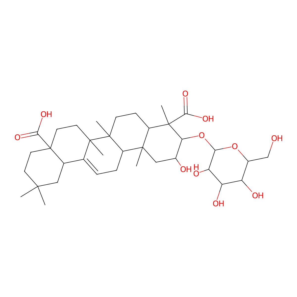 Medicagenic acid-3-O-glucopyranoside molecular structure, CAS 49792-23-6