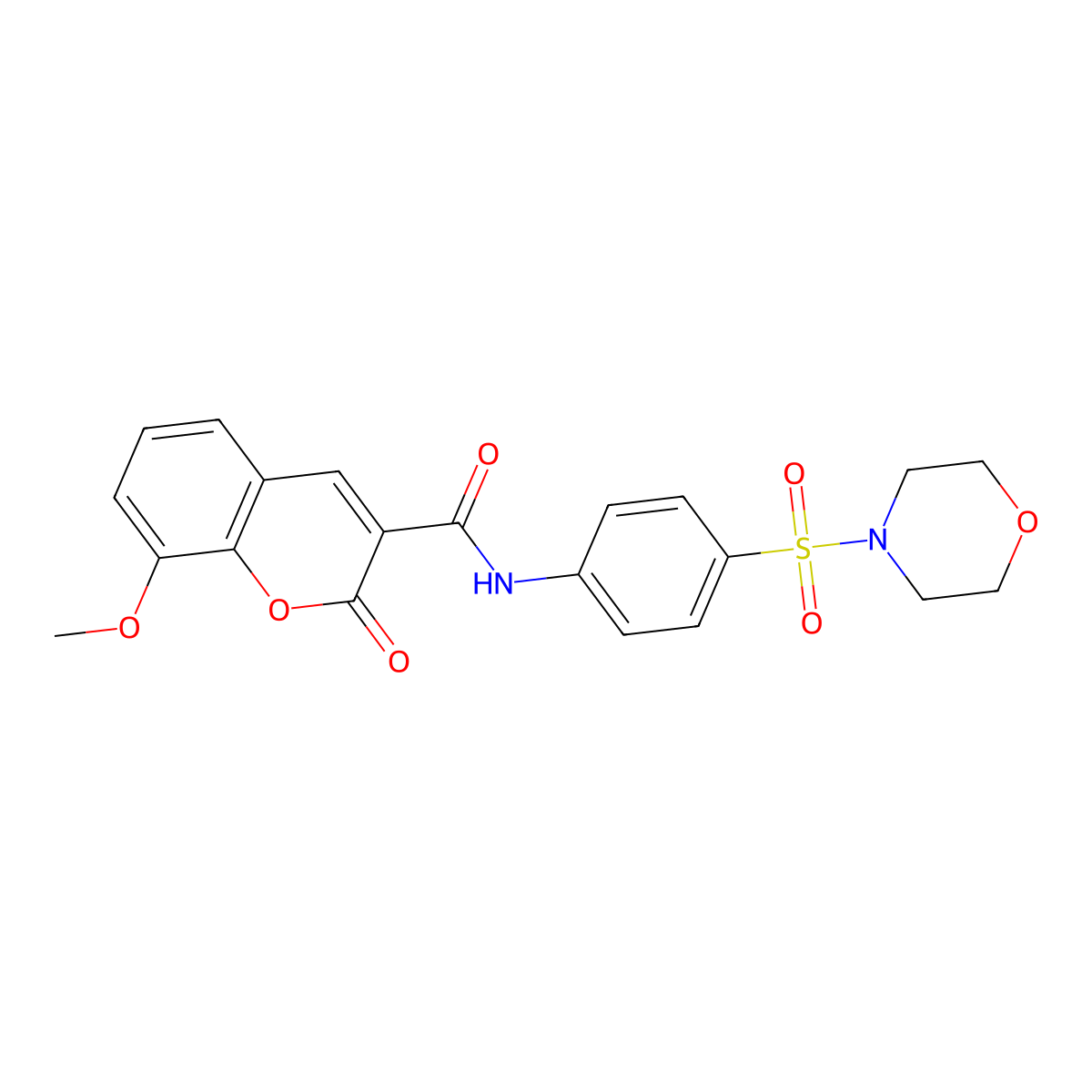 8-methoxy-N-(4-morpholin-4-ylsulfonylphenyl)-2-oxochromene-3-carboxamide molecular structure, CAS 497926-23-5