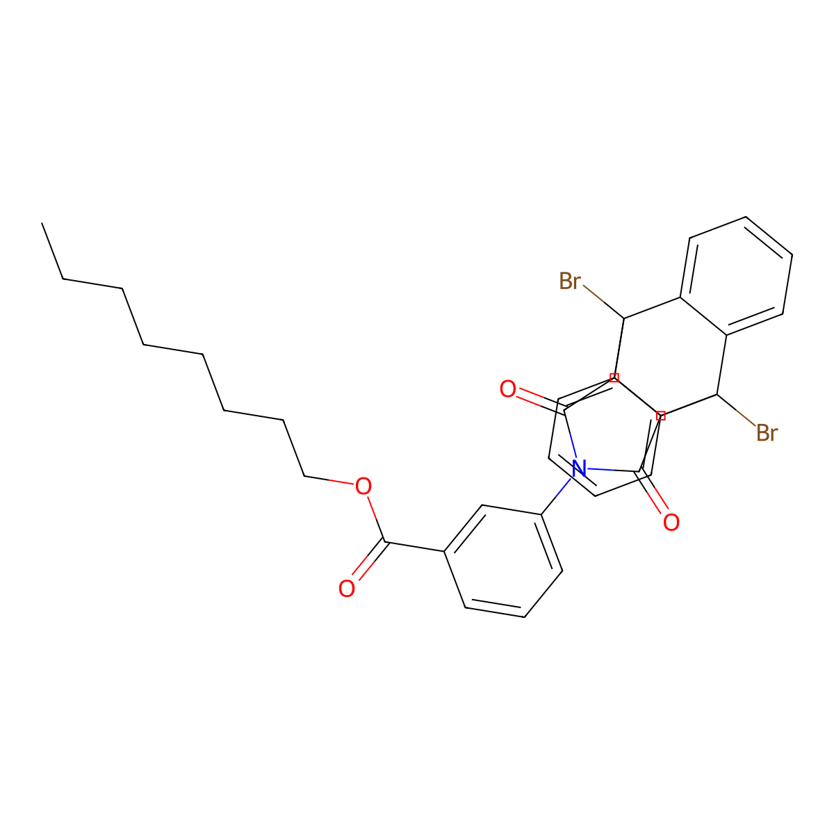 Octyl 3-(1,8-dibromo-16,18-dioxo-17-azapentacyclo[6.6.5.0~2,7~.0~9,14~.0~15,19~]nonadeca-2,4,6,9,11,13-hexaen-17-yl)benzoate molecular structure, CAS 497936-82-0