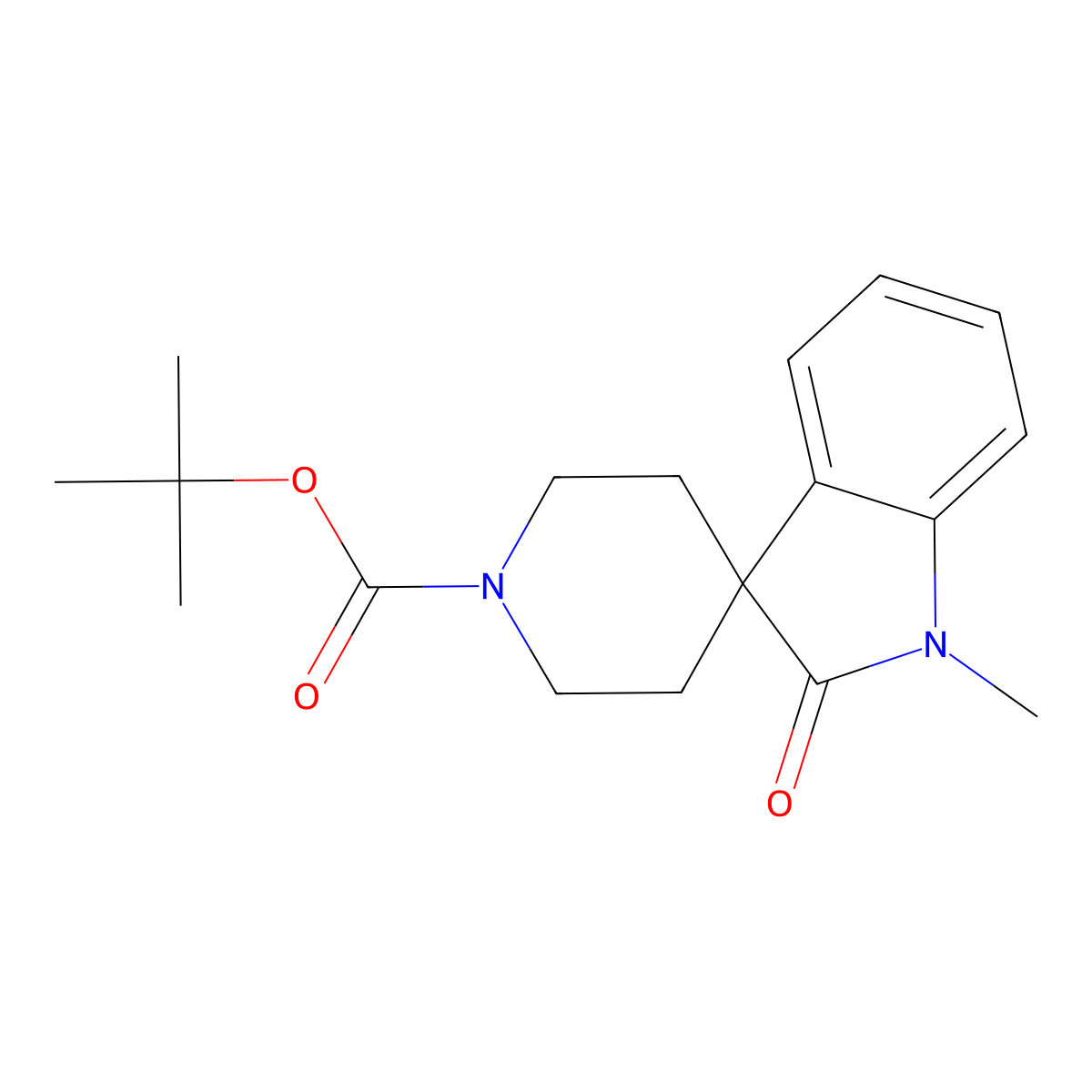 Tert-butyl 1-methyl-2-oxospiro[indoline-3,4'-piperidine]-1'-carboxylate molecular structure, CAS 497937-62-9