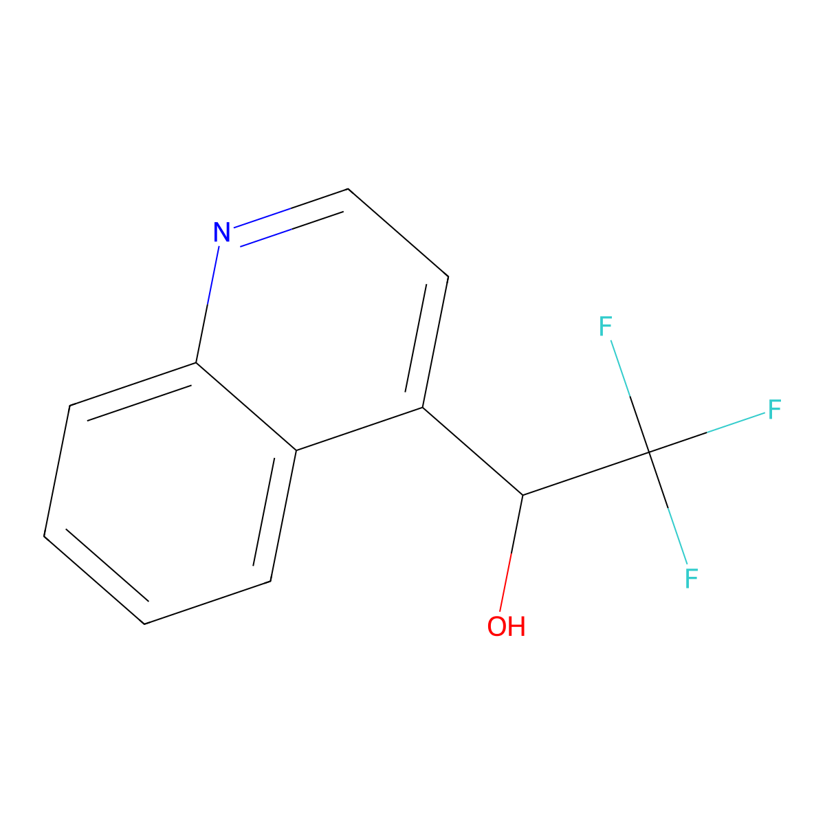 2,2,2-Trifluoro-1-(quinolin-4-yl)ethan-1-ol molecular structure, CAS 497937-76-5