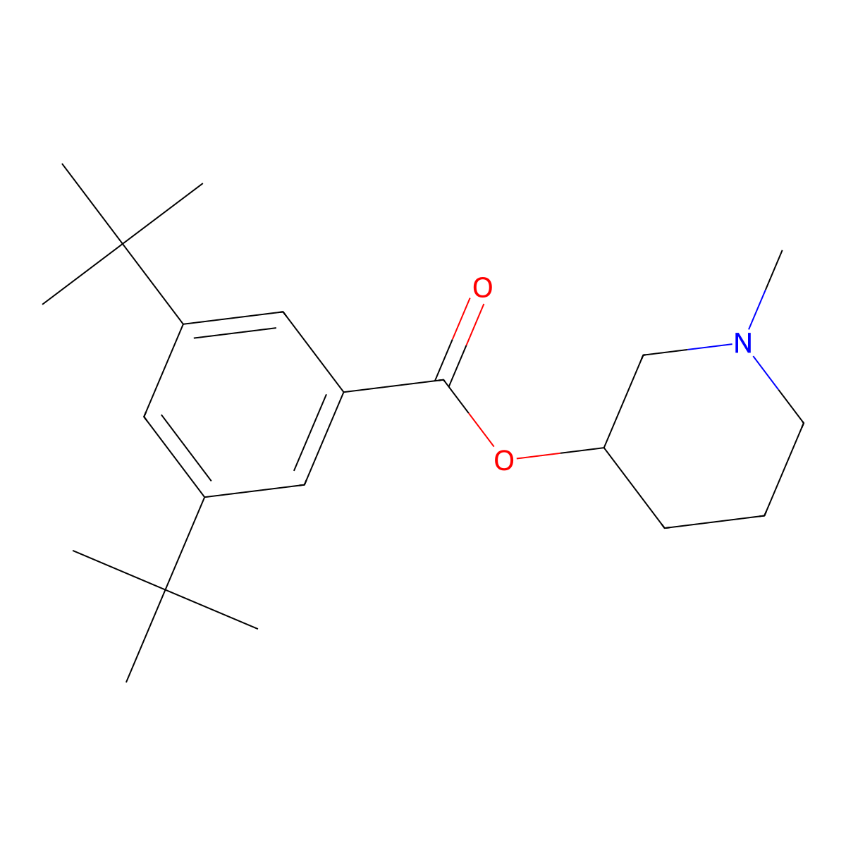 1-Methylpiperidin-3-yl 3,5-di-tert-butylbenzoate molecular structure, CAS 497942-26-4
