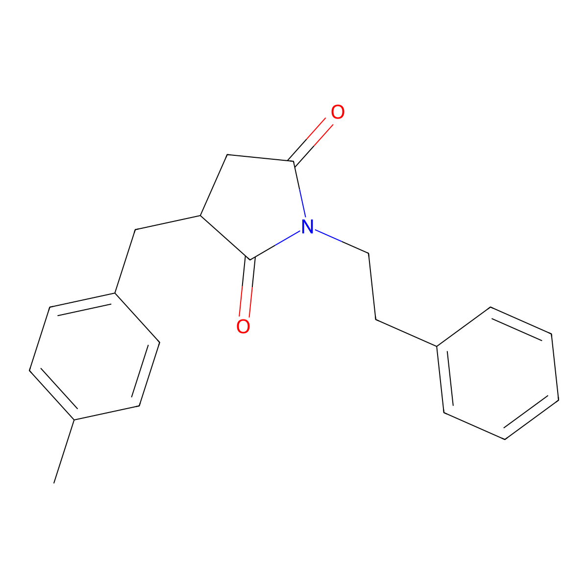 3-(4-Methylbenzyl)-1-(2-phenylethyl)pyrrolidine-2,5-dione molecular structure, CAS 497942-35-5