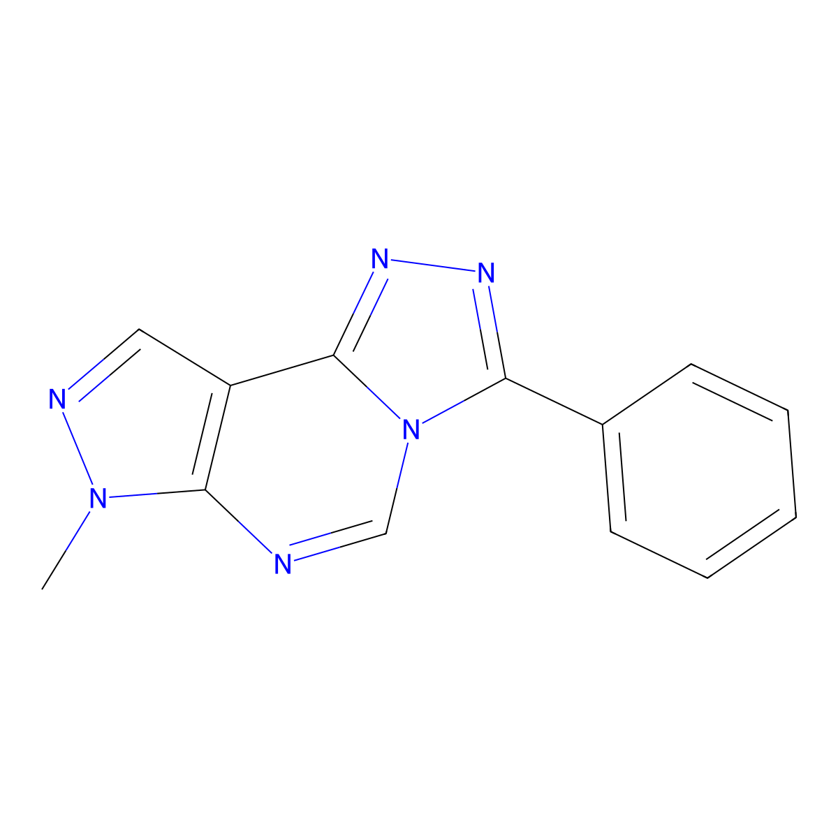 7-Methyl-3-phenyl-7H-pyrazolo[4,3-e][1,2,4]triazolo[4,3-c]pyrimidine molecular structure, CAS 497942-69-5