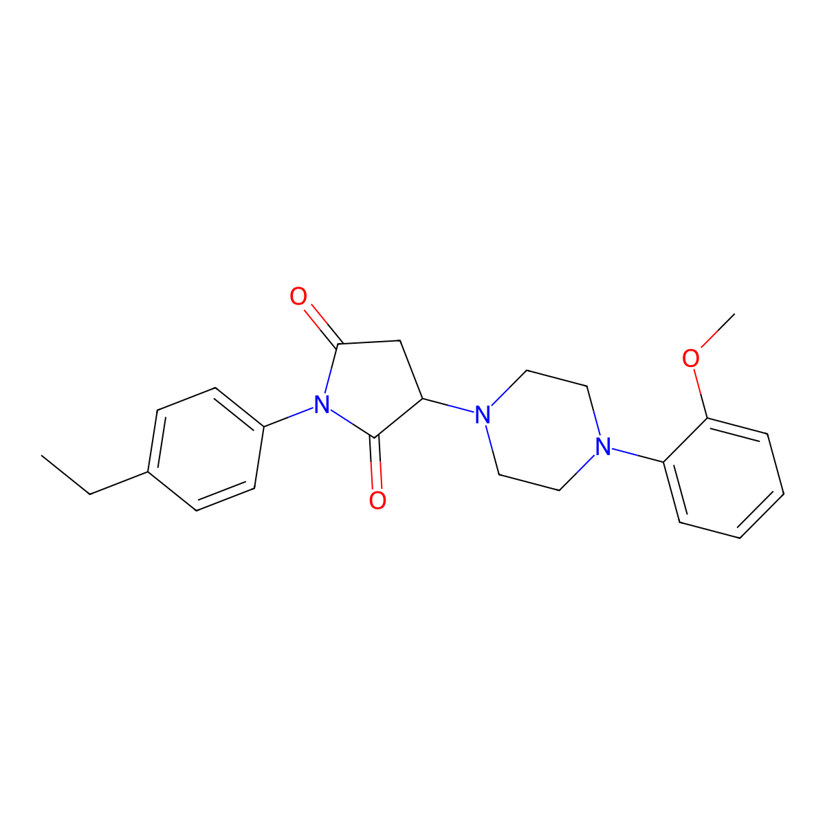 1-(4-Ethylphenyl)-3-[4-(2-methoxyphenyl)piperazin-1-yl]pyrrolidine-2,5-dione molecular structure, CAS 497942-83-3