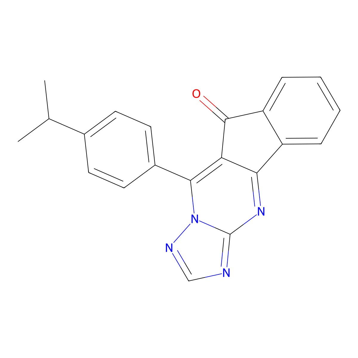 10-(4-isopropylphenyl)-9H-indeno[1,2-d][1,2,4]triazolo[1,5-a]pyrimidin-9-one molecular structure, CAS 497943-64-3