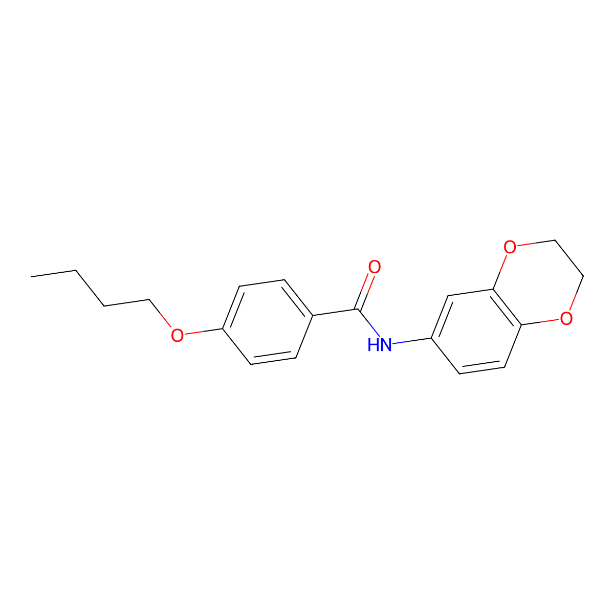 4-butoxy-N-(2,3-dihydro-1,4-benzodioxin-6-yl)benzamide molecular structure, CAS 497944-10-2