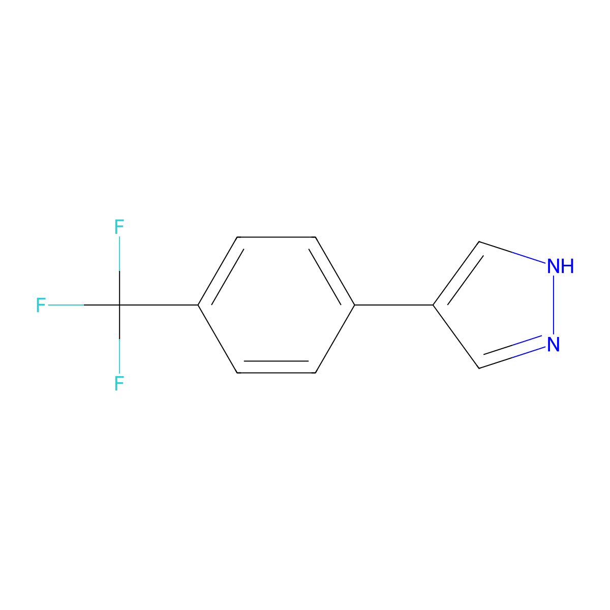 4-(4-(trifluoromethyl)phenyl)-1H-pyrazole molecular structure, CAS 497946-98-2