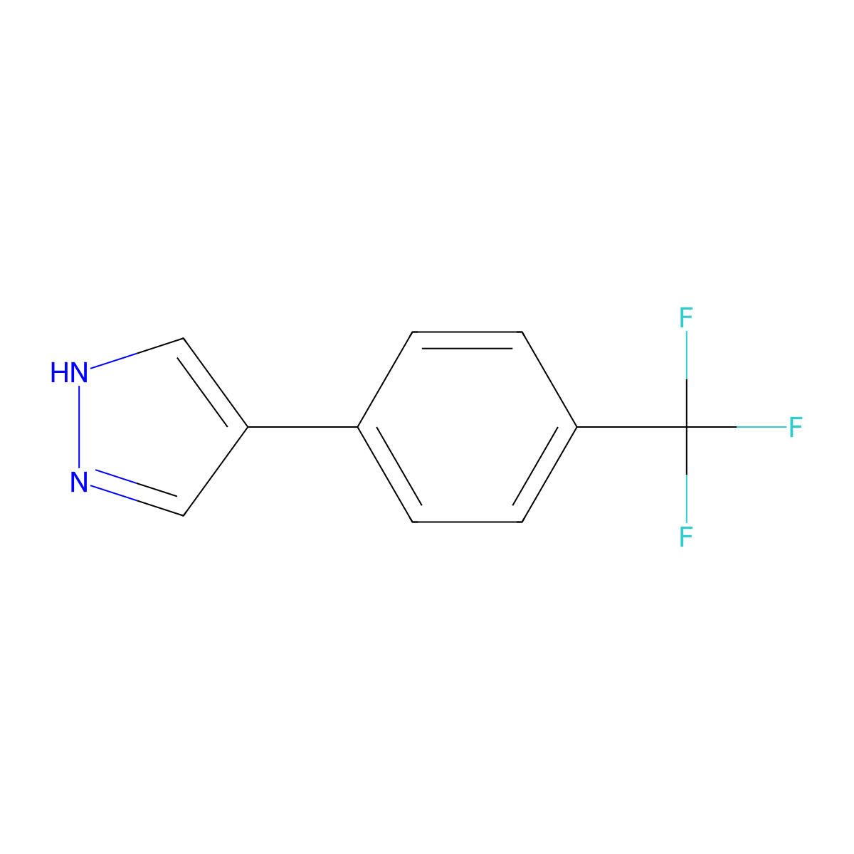 4-(4-(trifluoromethyl)phenyl)-1H-pyrazole molecular structure, CAS 497946-98-2
