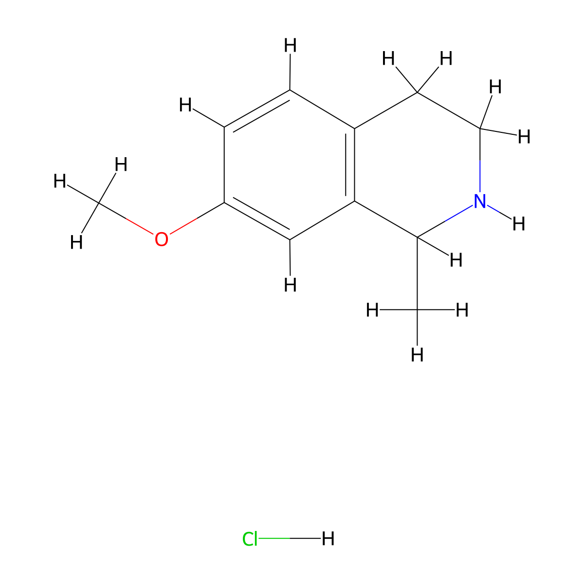 7-Methoxy-1-methyl-1,2,3,4-tetrahydroisoquinolinehydrochloride molecular structure, CAS 497947-27-0