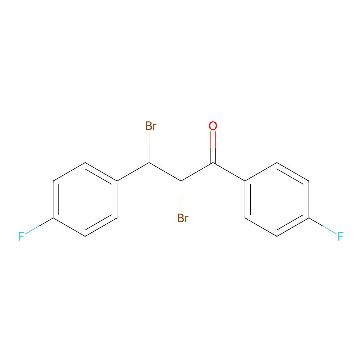 2,3-Dibromo-1,3-bis(4-fluorophenyl)-1-propanone molecular structure, CAS 497959-30-5