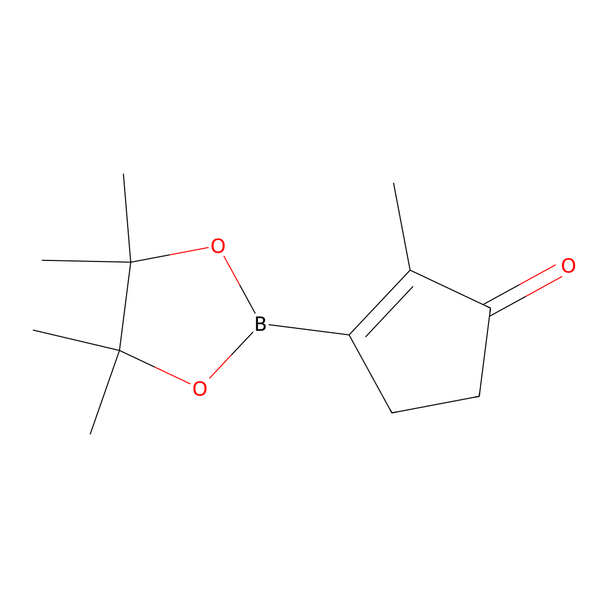 2-Methyl-3-(tetramethyl-1,3,2-dioxaborolan-2-yl)cyclopent-2-en-1-one molecular structure, CAS 497959-43-0
