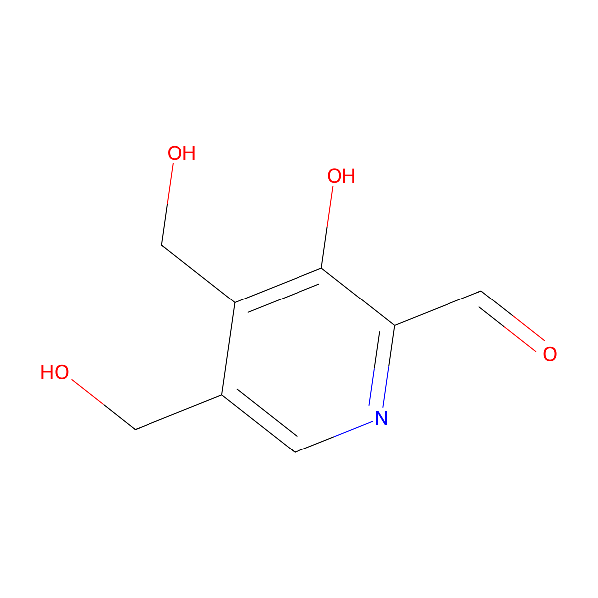 3-Hydroxy-4,5-bis(hydroxymethyl)picolinaldehyde molecular structure, CAS 49797-76-4