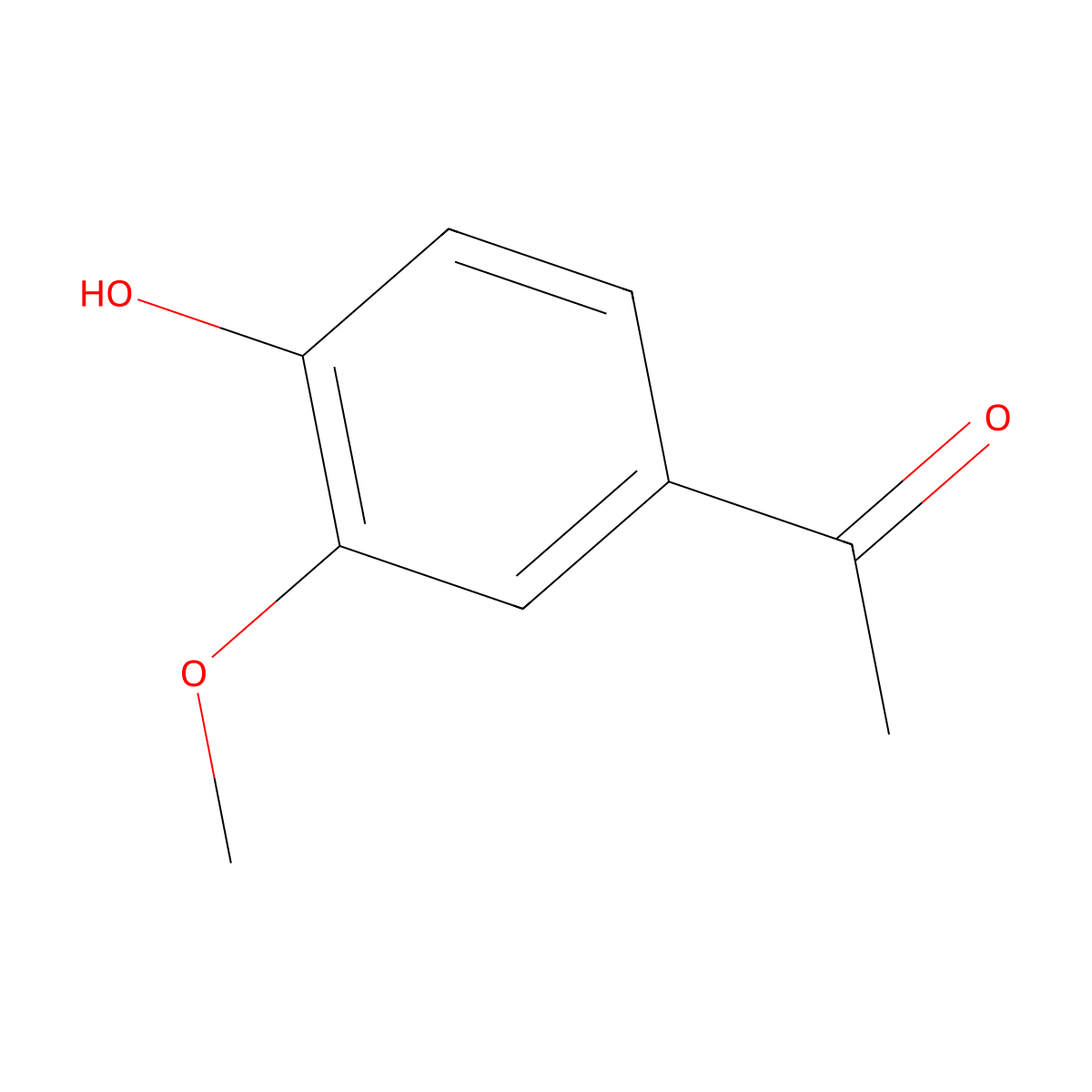 Acetovanillone molecular structure, CAS 498-02-2