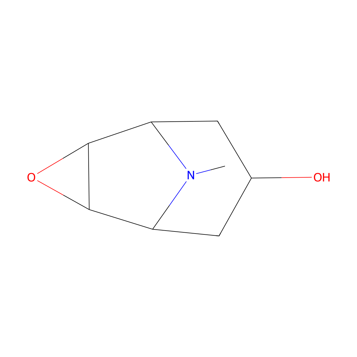 9-Methyl-3-oxa-9-azatricyclo(3.3.1.02,4)nonan-7-ol molecular structure, CAS 498-46-4