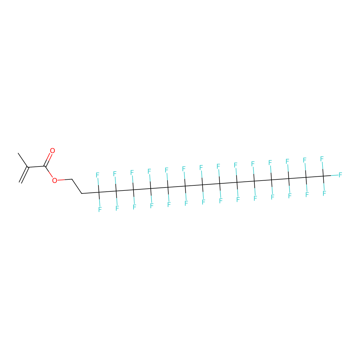 2-Propenoic acid, 2-methyl-, 3,3,4,4,5,5,6,6,7,7,8,8,9,9,10,10,11,11,12,12,13,13,14,14,15,15,16,16,16-nonacosafluorohexadecyl ester molecular structure, CAS 4980-53-4