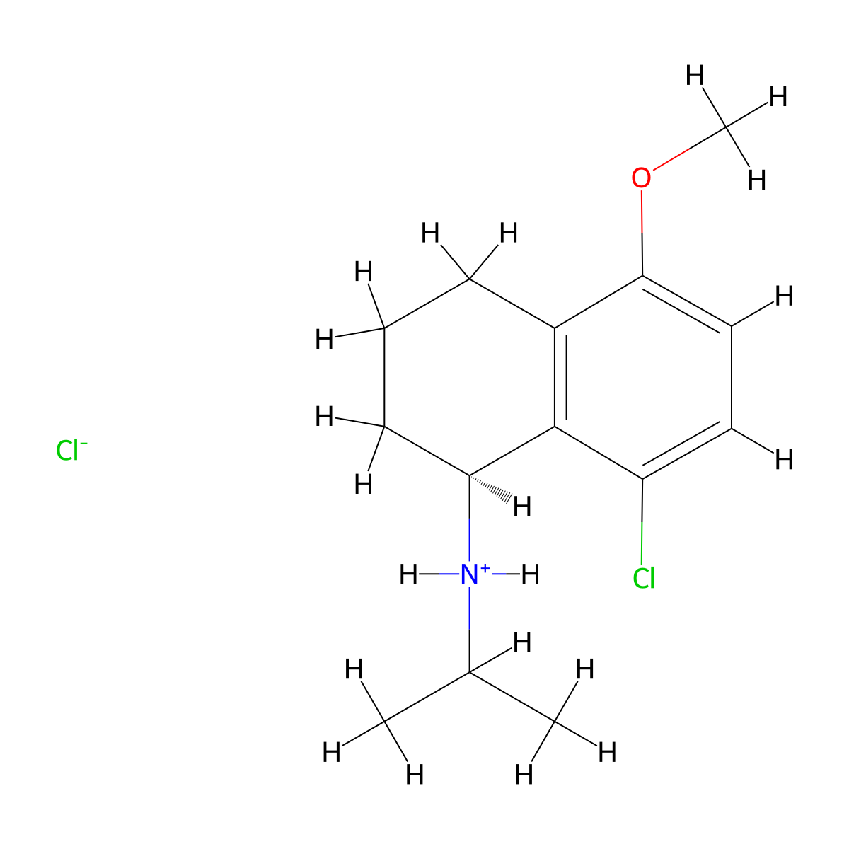 8-Chloro-5-methoxy-N-(propan-2-yl)-1,2,3,4-tetrahydronaphthalen-1-amine--hydrogen chloride (1/1) molecular structure, CAS 49800-19-3
