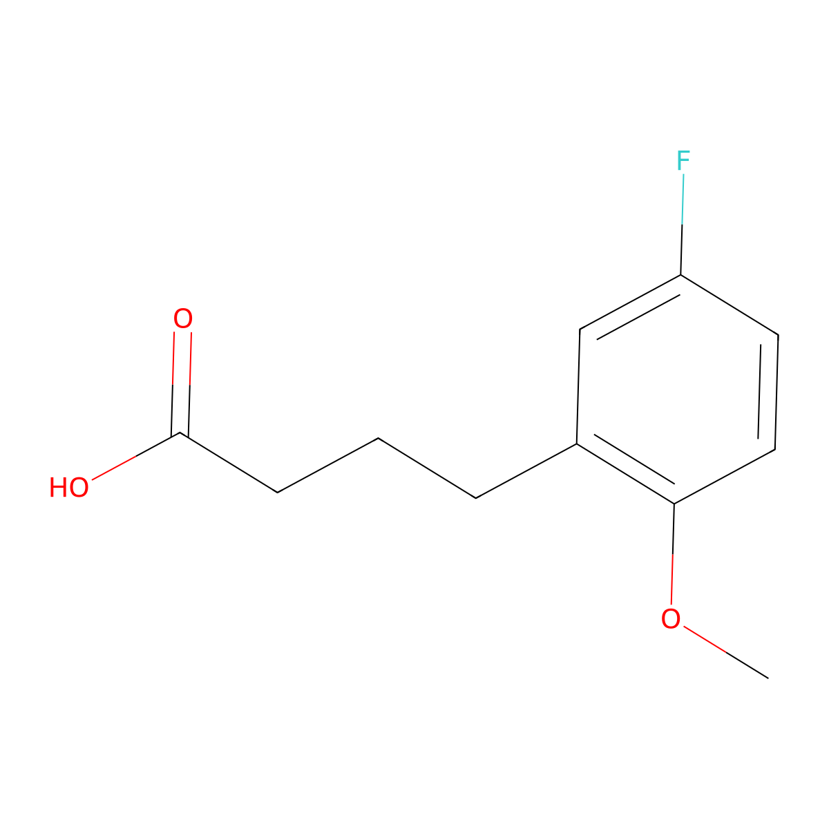 4-(5-Fluoro-2-methoxyphenyl)butanoic acid molecular structure, CAS 49800-58-0