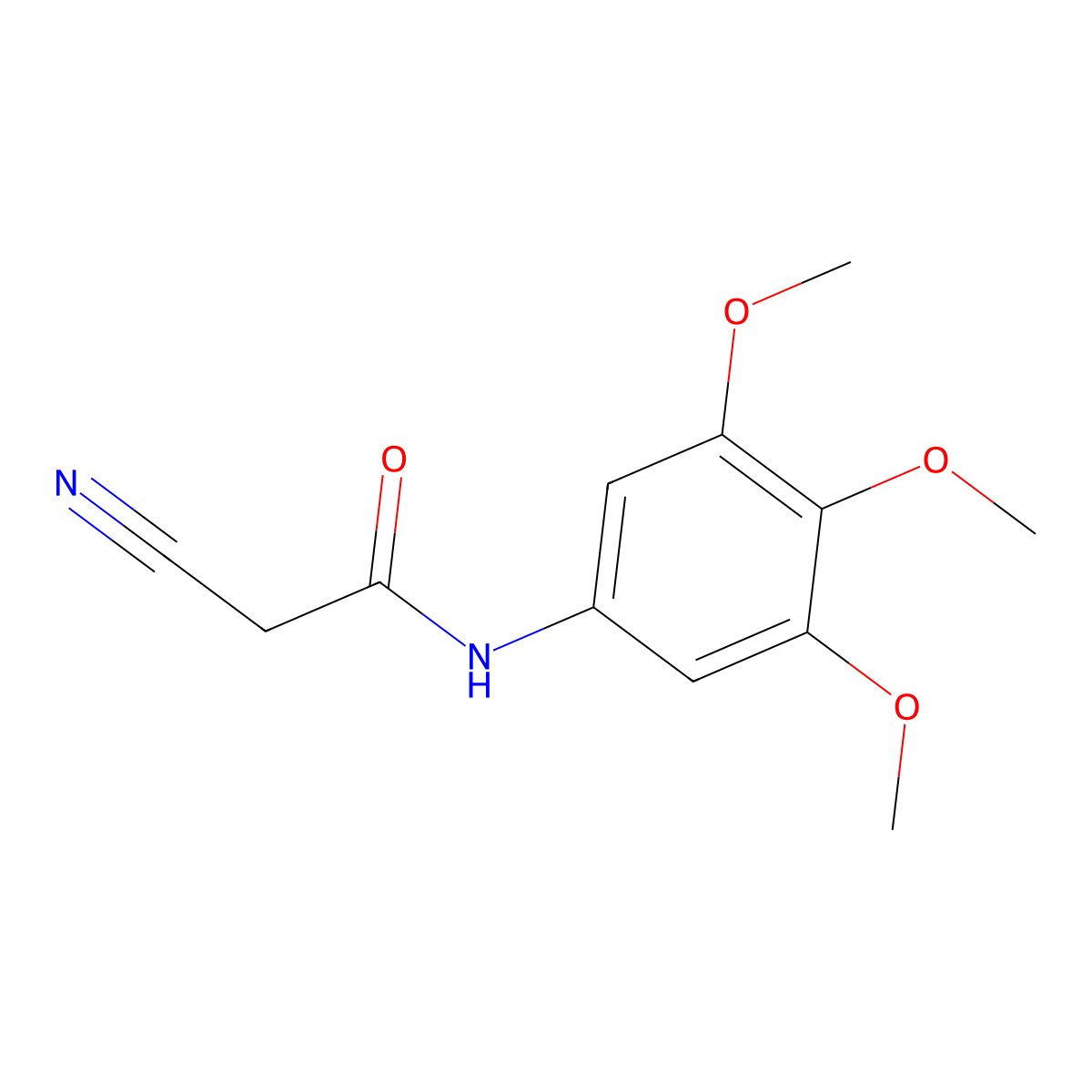 2-cyano-N-(3,4,5-trimethoxyphenyl)acetamide molecular structure, CAS 498012-33-2