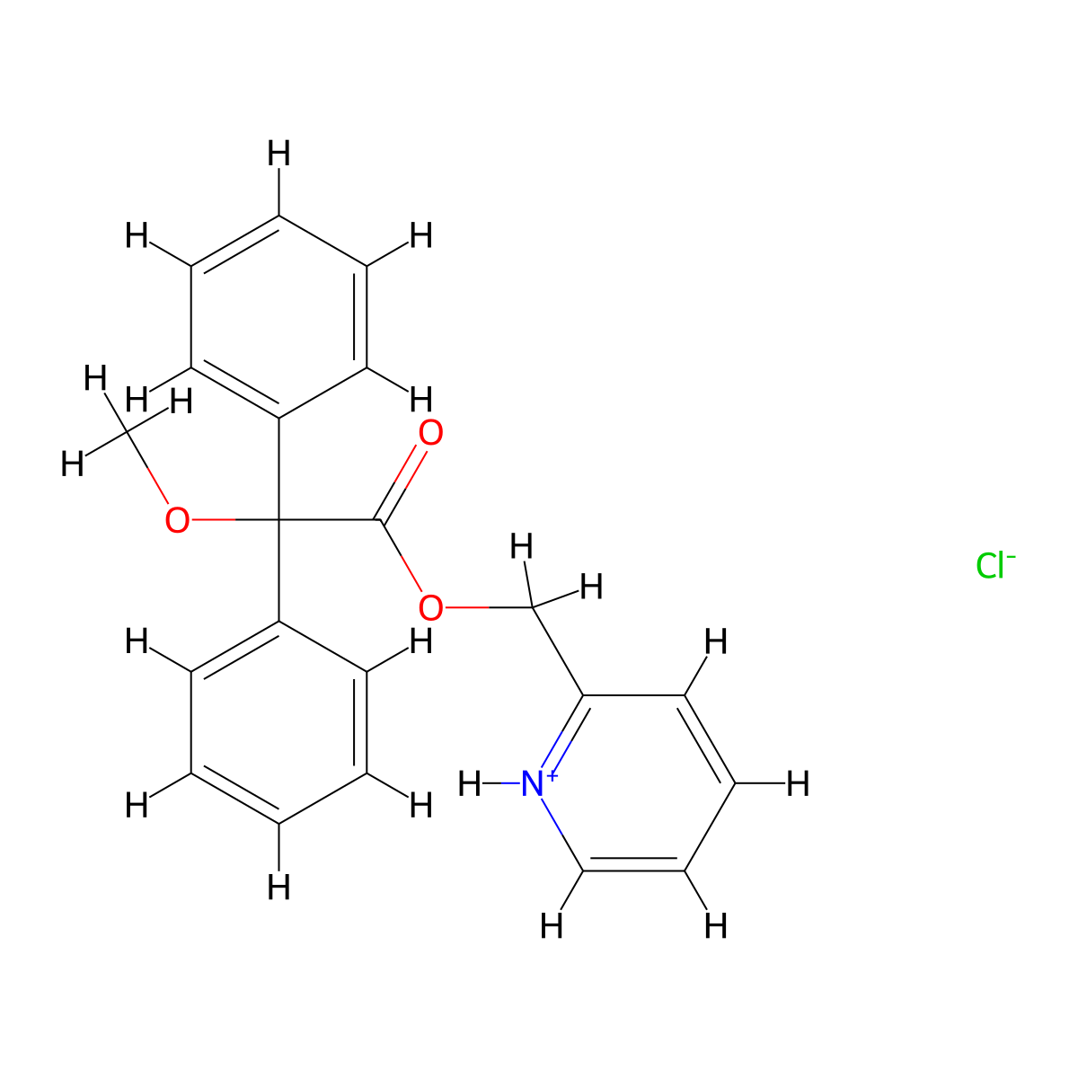Acetic acid, 2,2-diphenyl-2-methoxy-, 2-pyridylmethyl ester, hydrochloride molecular structure, CAS 49802-64-4