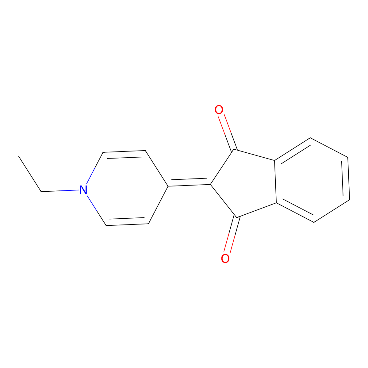 1,3-Indandione, 2-(1-ethyl-4(1H)-pyridinylidene)- molecular structure, CAS 49803-30-7
