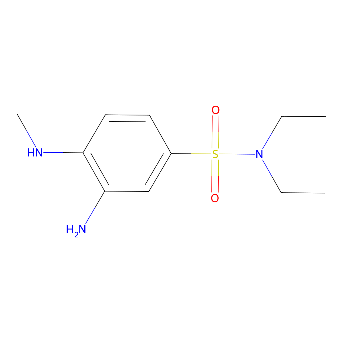 3-amino-N,N-diethyl-4-(methylamino)benzenesulfonamide molecular structure, CAS 49804-44-6