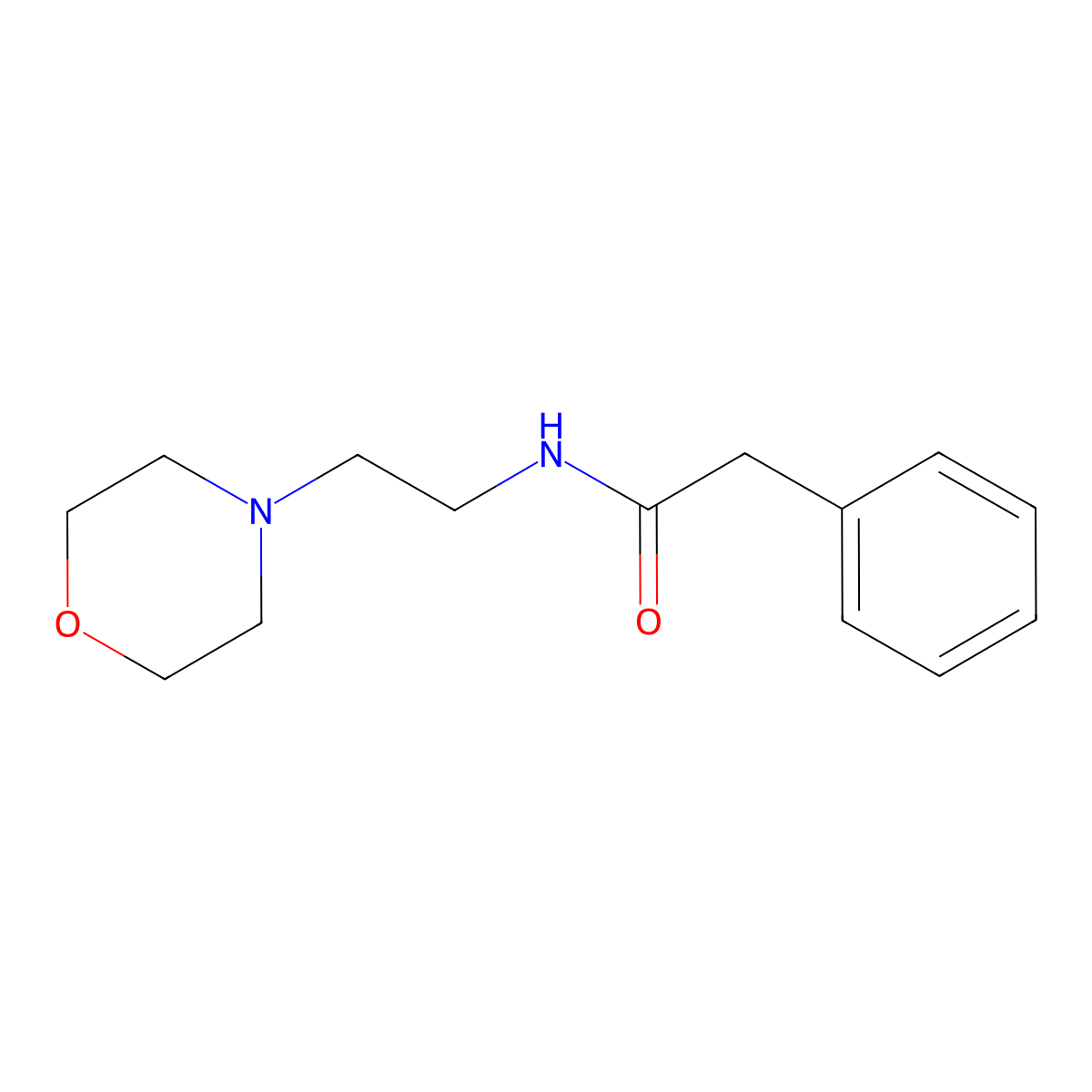 N-(2-morpholinoethyl)-2-phenylacetamide molecular structure, CAS 49808-89-1