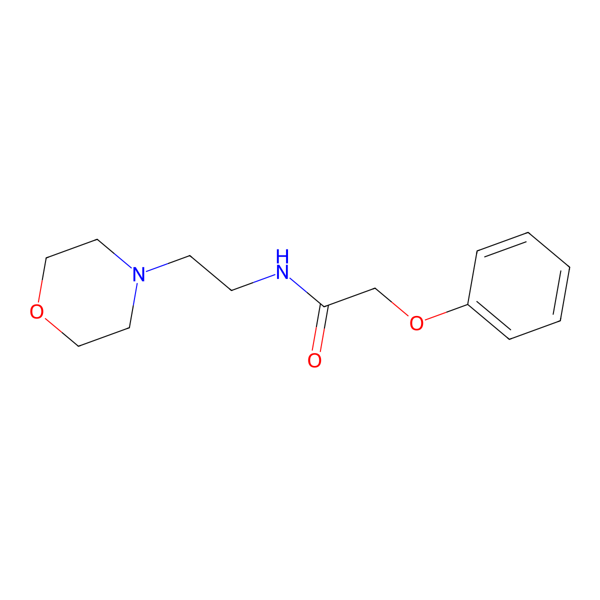 Acetamide, N-(2-(4-morpholinyl)ethyl)-2-phenoxy- molecular structure, CAS 49808-90-4