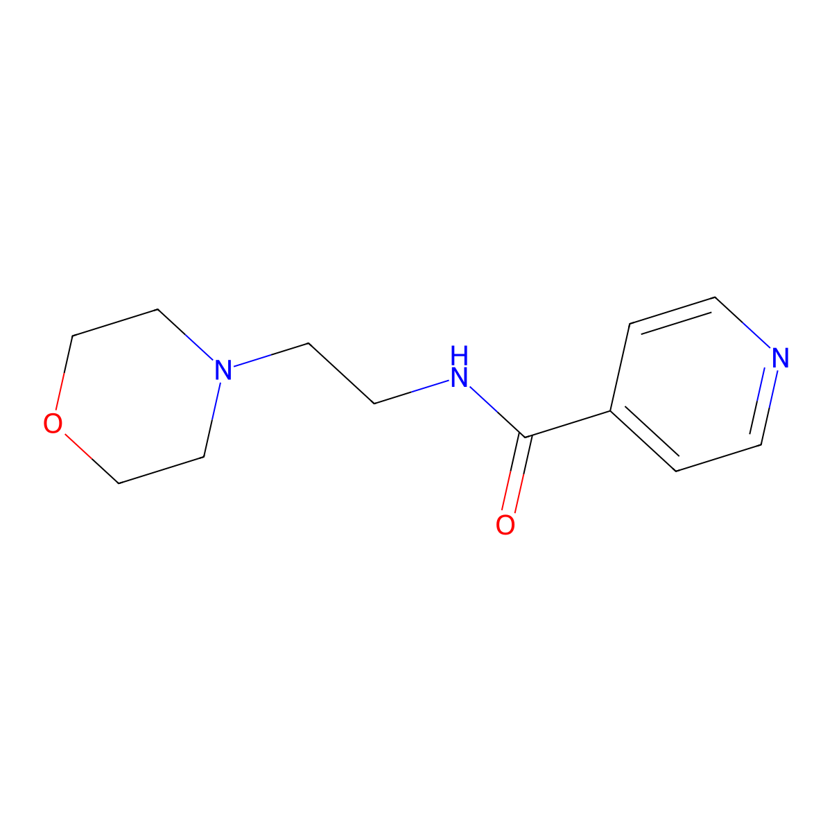 N-(2-morpholin-4-ylethyl)pyridine-4-carboxamide molecular structure, CAS 49808-94-8