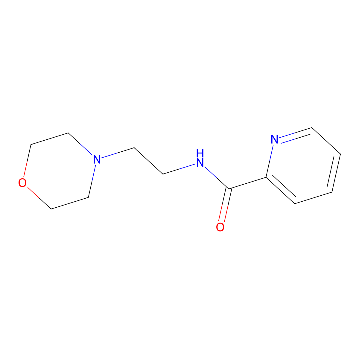 N-(2-morpholin-4-ylethyl)pyridine-2-carboxamide molecular structure, CAS 49808-96-0