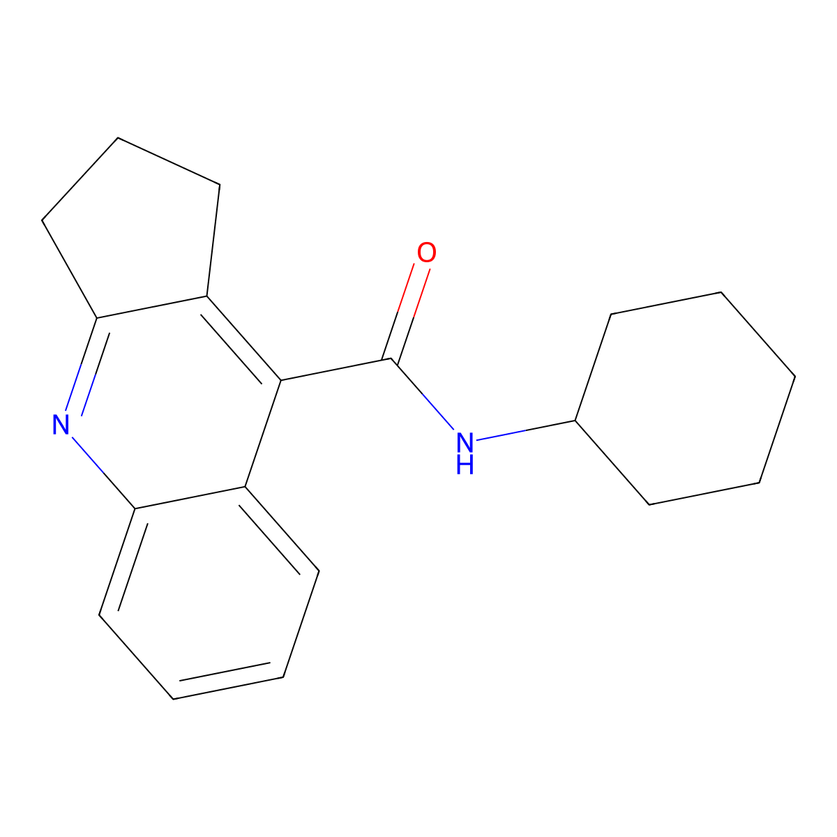 N-cyclohexyl-2,3-dihydro-1H-cyclopenta[b]quinoline-9-carboxamide molecular structure, CAS 49813-89-0