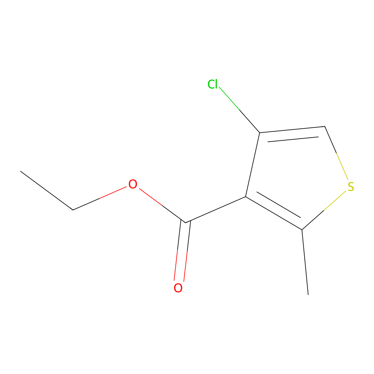 Ethyl 4-chloro-2-methylthiophene-3-carboxylate molecular structure, CAS 49814-44-0