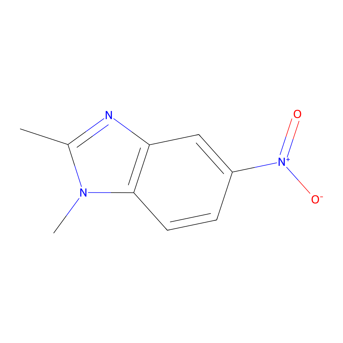 1,2-dimethyl-5-nitro-1H-benzimidazole molecular structure, CAS 49819-79-6