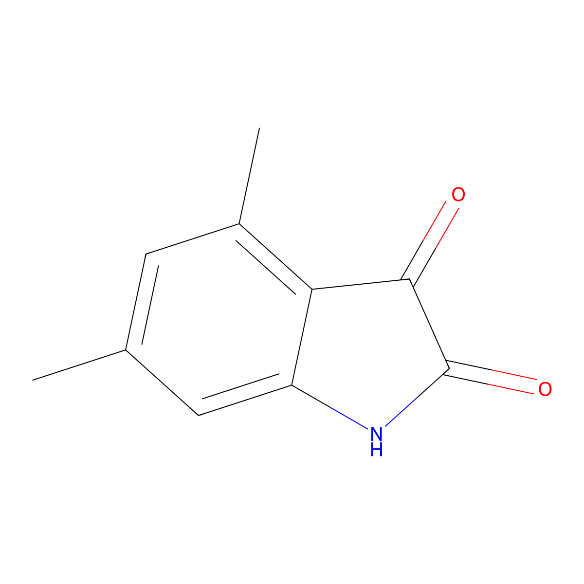 4,6-dimethyl-1H-indole-2,3-dione molecular structure, CAS 49820-06-6