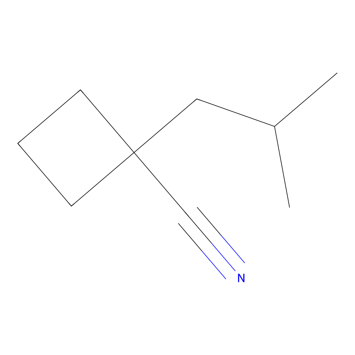 1-(2-Methylpropyl)cyclobutane-1-carbonitrile molecular structure, CAS 49826-24-6